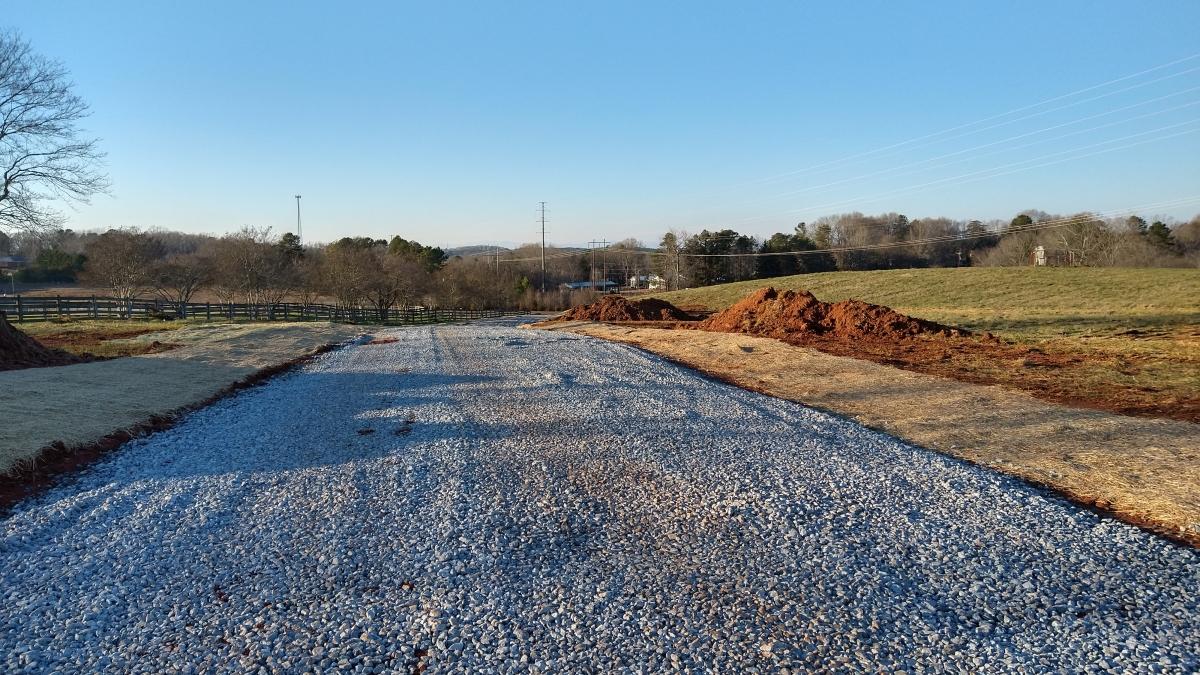 New driveway looking towards Central Rd